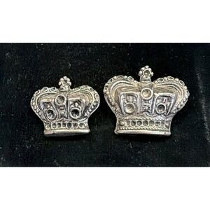 Vintage Metal Crown Pins‎ Brooch Lot of 2 – Royal Style Costume Jewelry